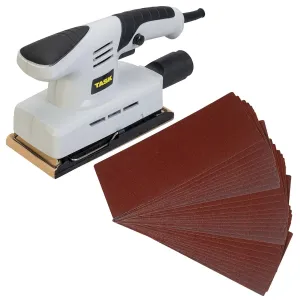 135W Electric Sander 1/3 Sheet Orbital Dust Extraction   31 Mixed Sanding Sheets