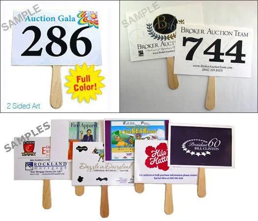 2-Sided Full Color "D-Lux" Souvenir Bid Paddle (100/Pack)