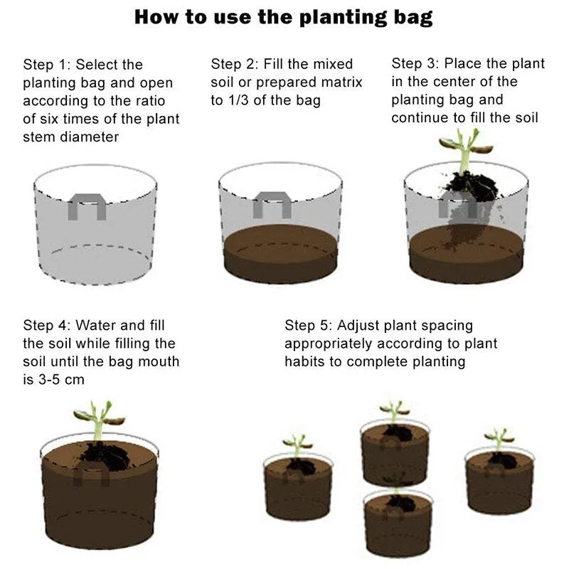 7/10 Gallon Potato Grow Bag Garden Planter Pot with Harvest Window and Cover
