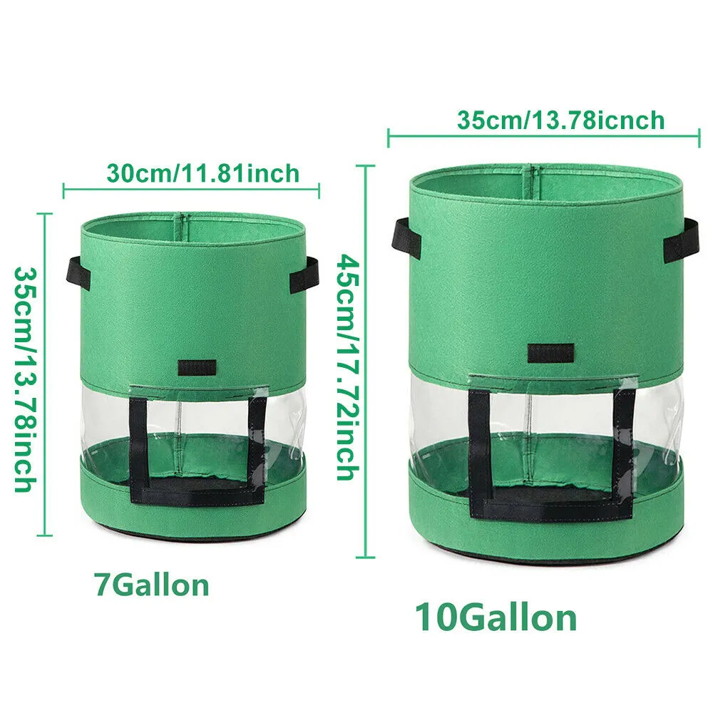 7/10 Gallon Potato Grow Bag Garden Planter Pot with Harvest Window and Cover
