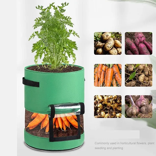 7/10 Gallon Potato Grow Bag Garden Planter Pot with Harvest Window and Cover