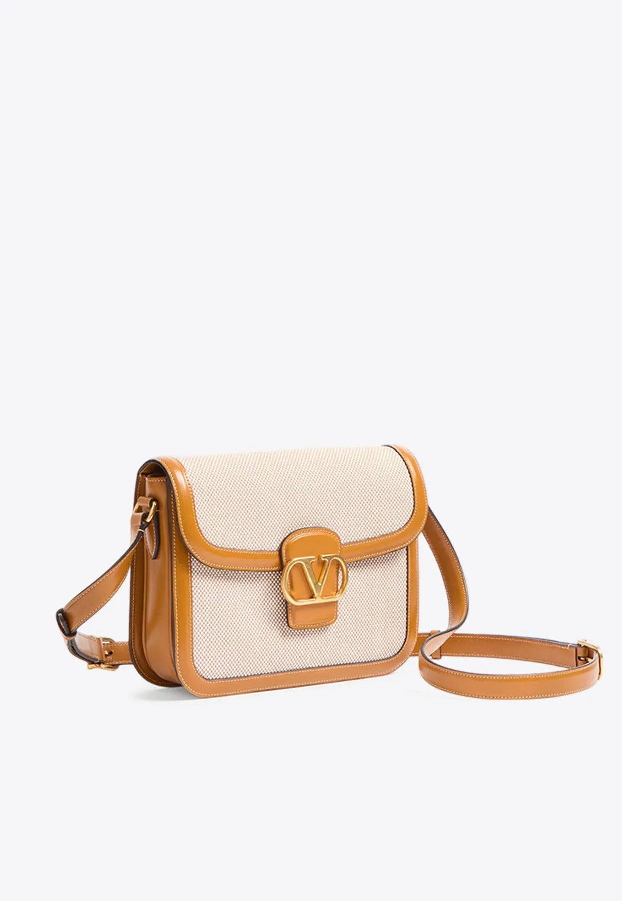 9T05 Leather and Canvas Shoulder Bag
