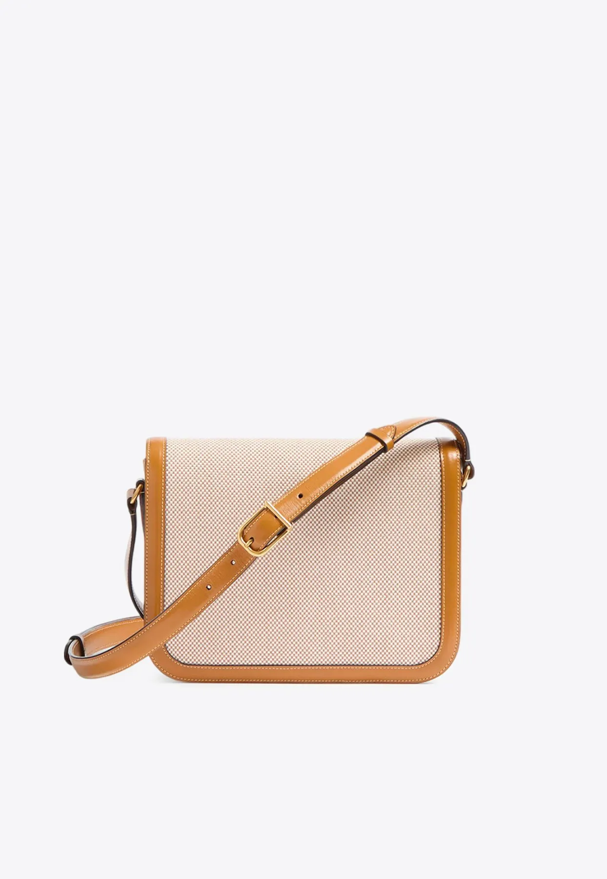 9T05 Leather and Canvas Shoulder Bag