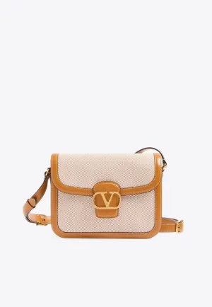 9T05 Leather and Canvas Shoulder Bag