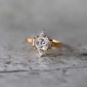 Art Deco-Inspired 14K Yellow Gold Engagement Ring