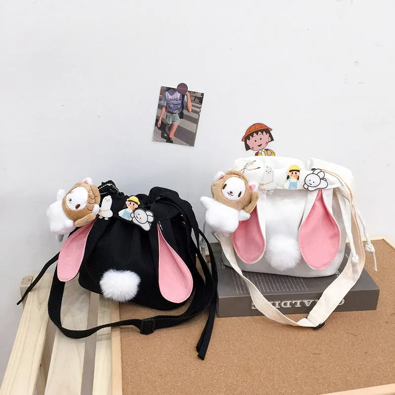 Autumn Canvas Sweet Lady Contrast Color Cute Shoulder Bags