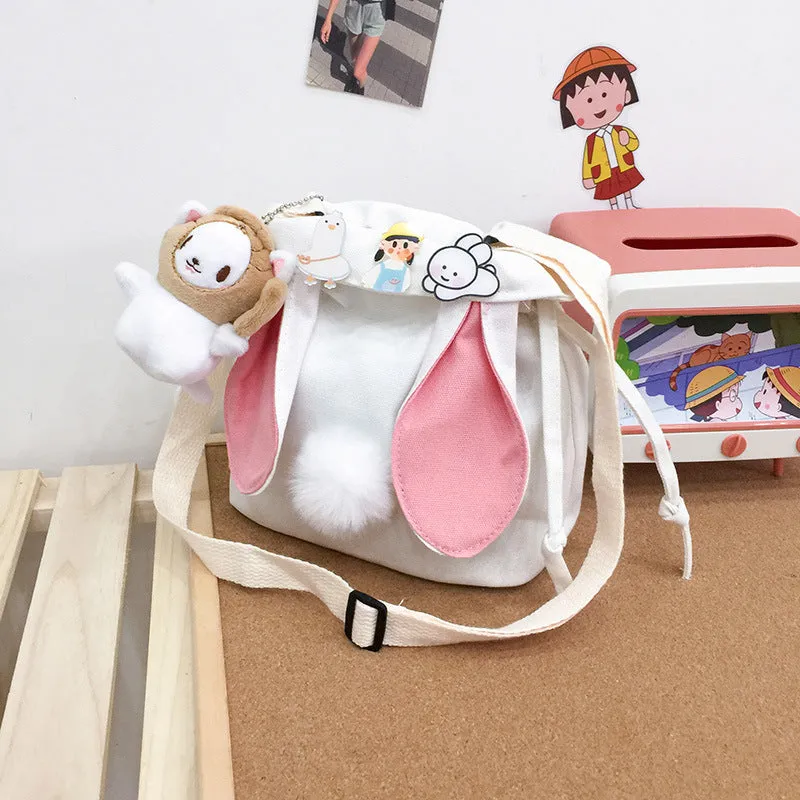 Autumn Canvas Sweet Lady Contrast Color Cute Shoulder Bags