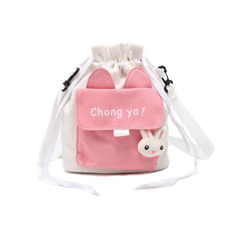 Autumn Canvas Sweet Lady Contrast Color Cute Shoulder Bags