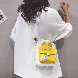 Autumn Canvas Sweet Lady Contrast Color Cute Shoulder Bags