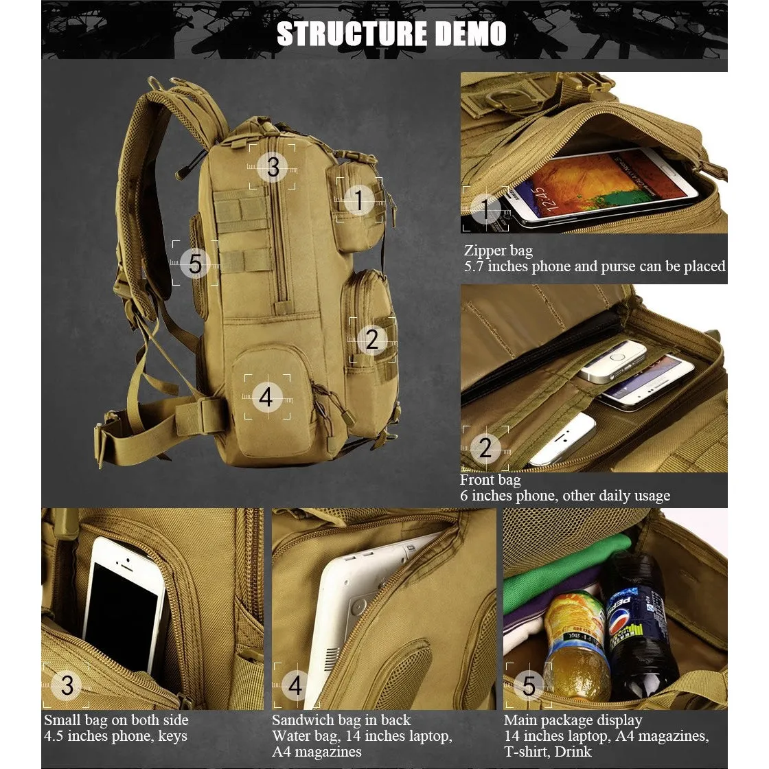 Backpack Military & Tactical <br> Nylon
