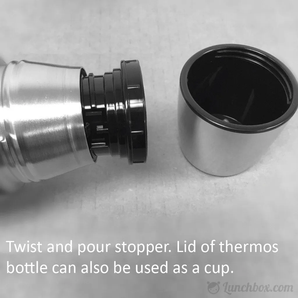 Black Dome Lunch Box with Thermos Bottle