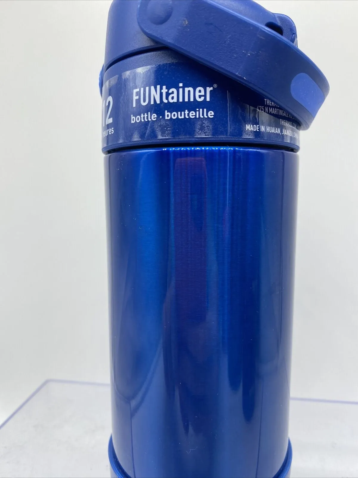 BLUE Thermos FUNtainer Vacuum Insulated Thermos Bottle Kids Drink Straw 12oz