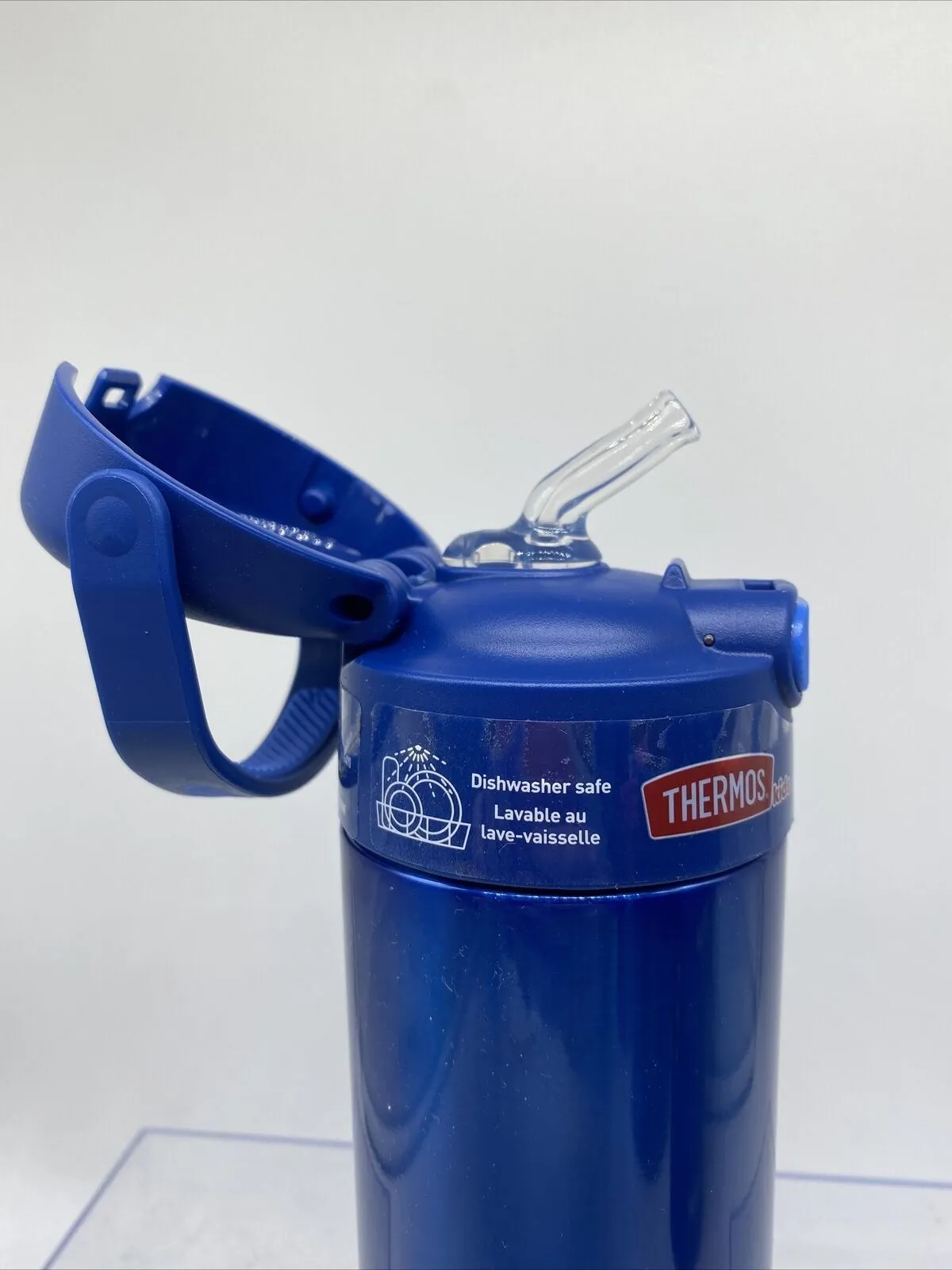 BLUE Thermos FUNtainer Vacuum Insulated Thermos Bottle Kids Drink Straw 12oz