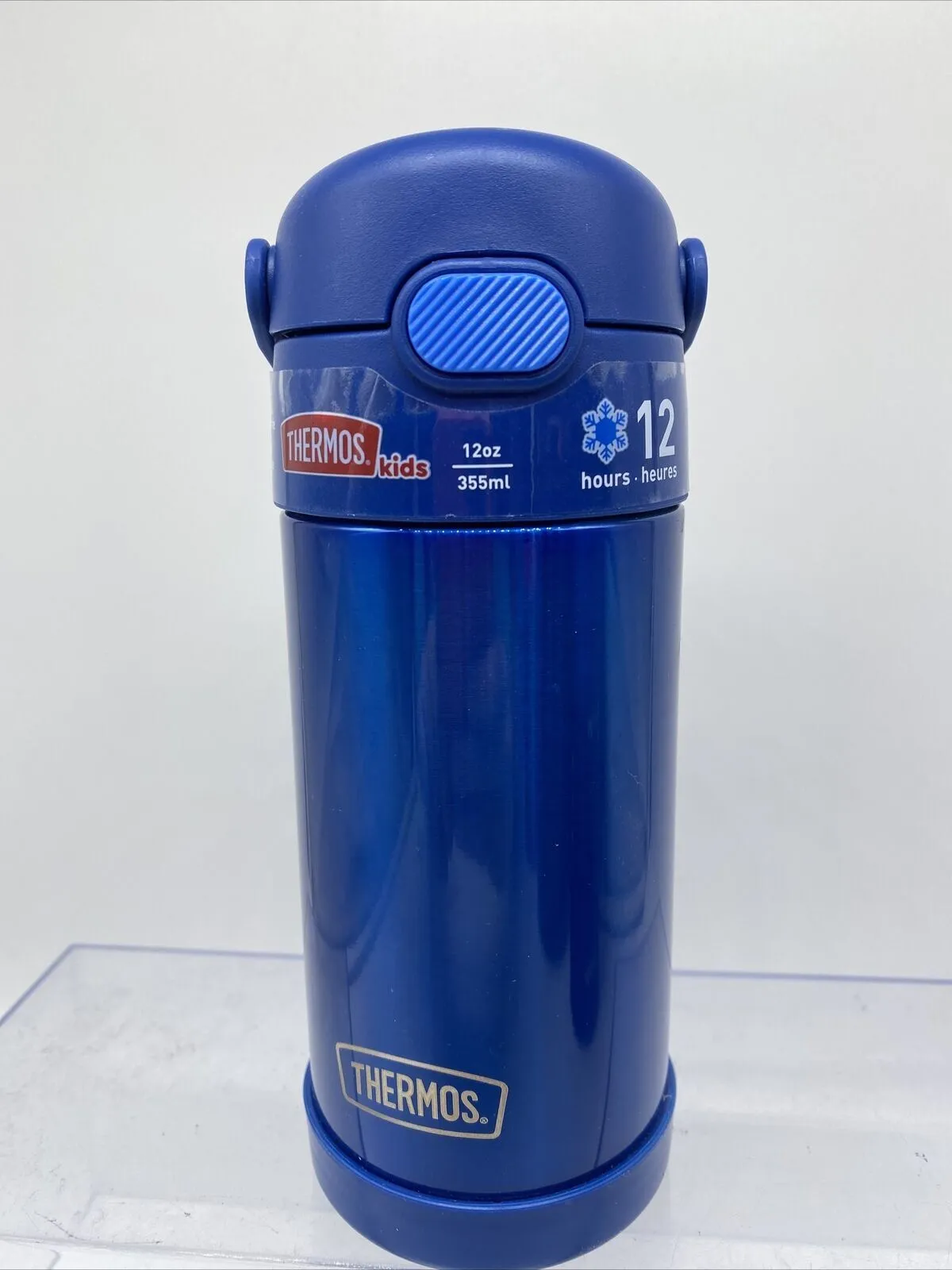 BLUE Thermos FUNtainer Vacuum Insulated Thermos Bottle Kids Drink Straw 12oz