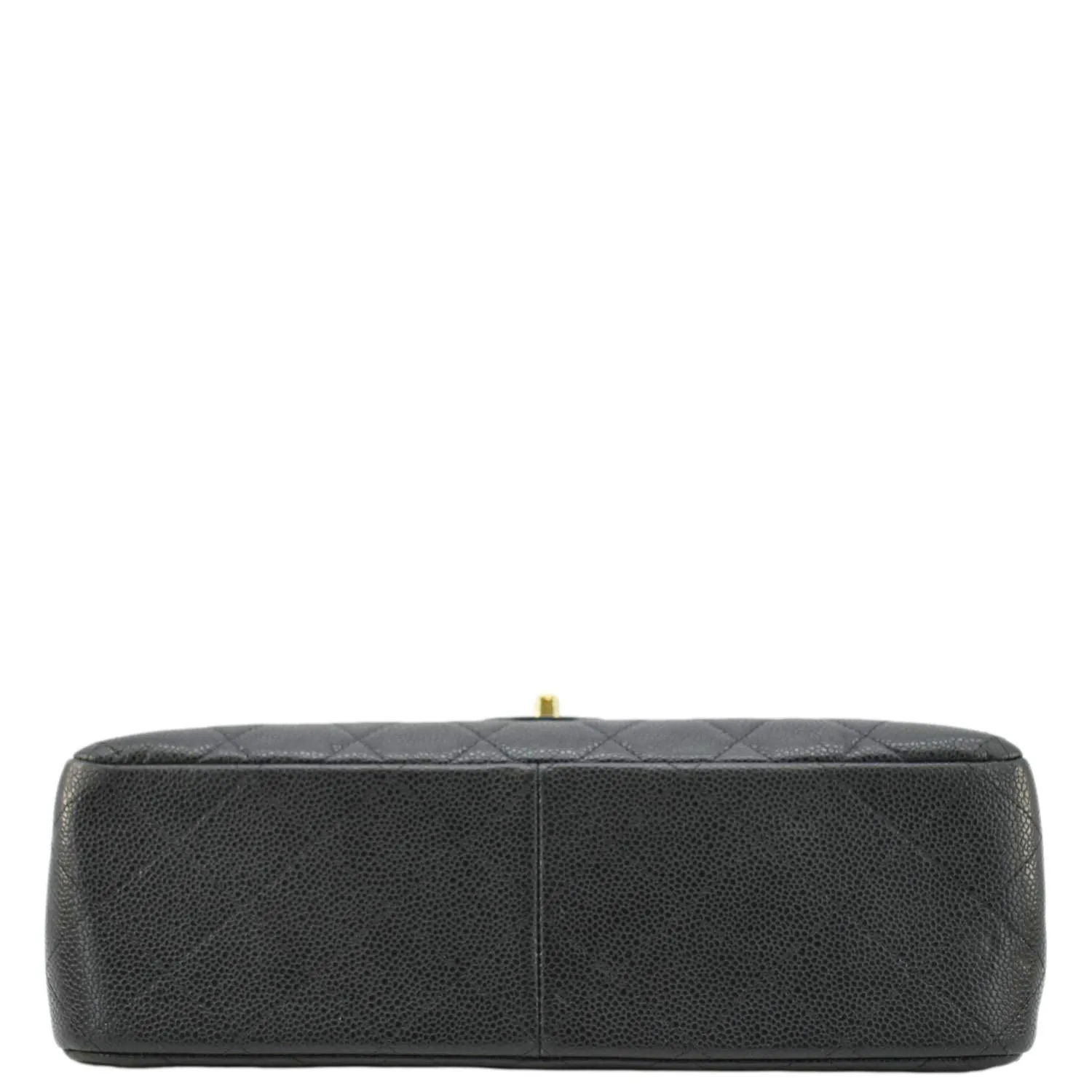 CHANEL Classic Jumbo Double Flap Quilted Caviar Leather Shoulder Bag Black