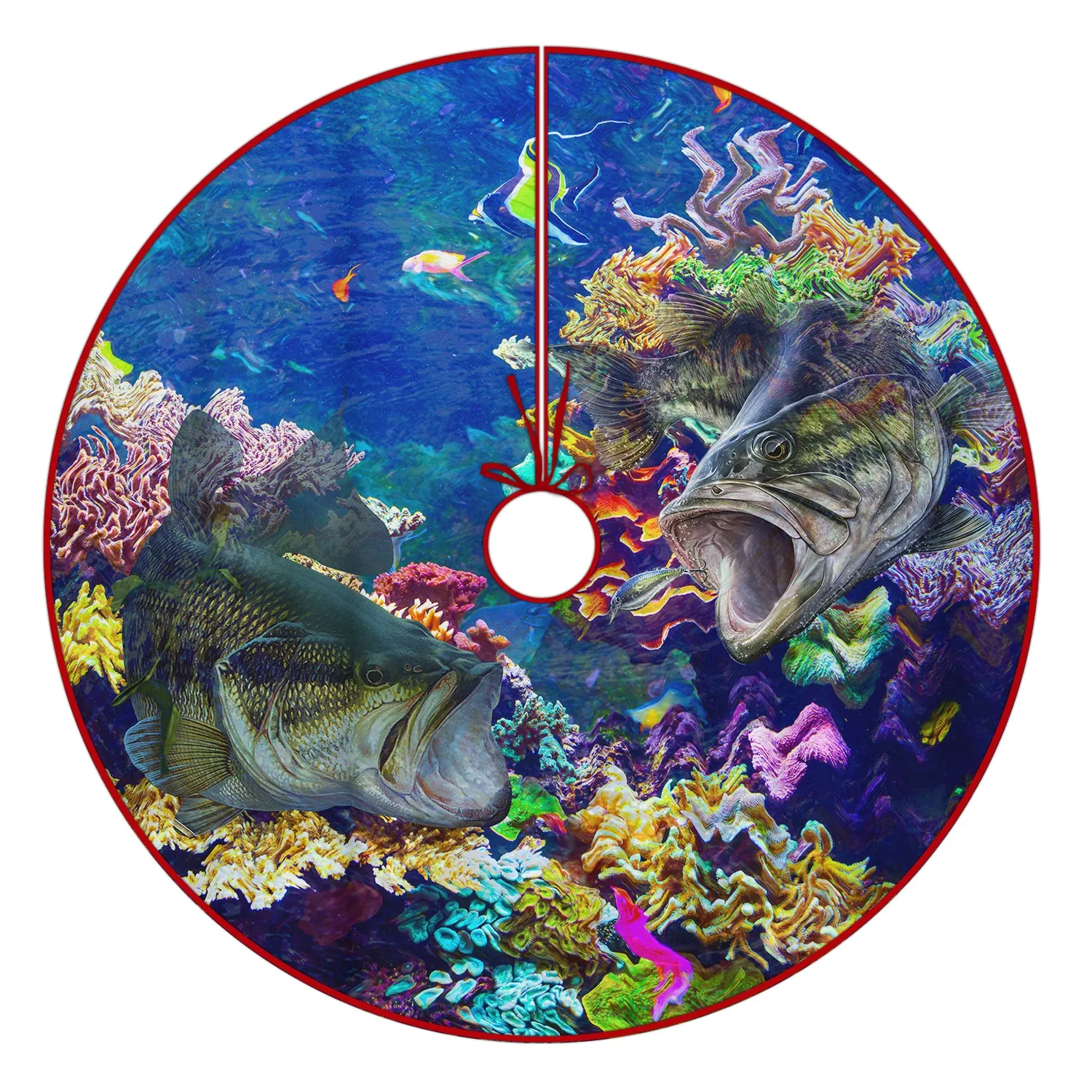Christmas Tree Skirt - Bass Fishing - Fuly15