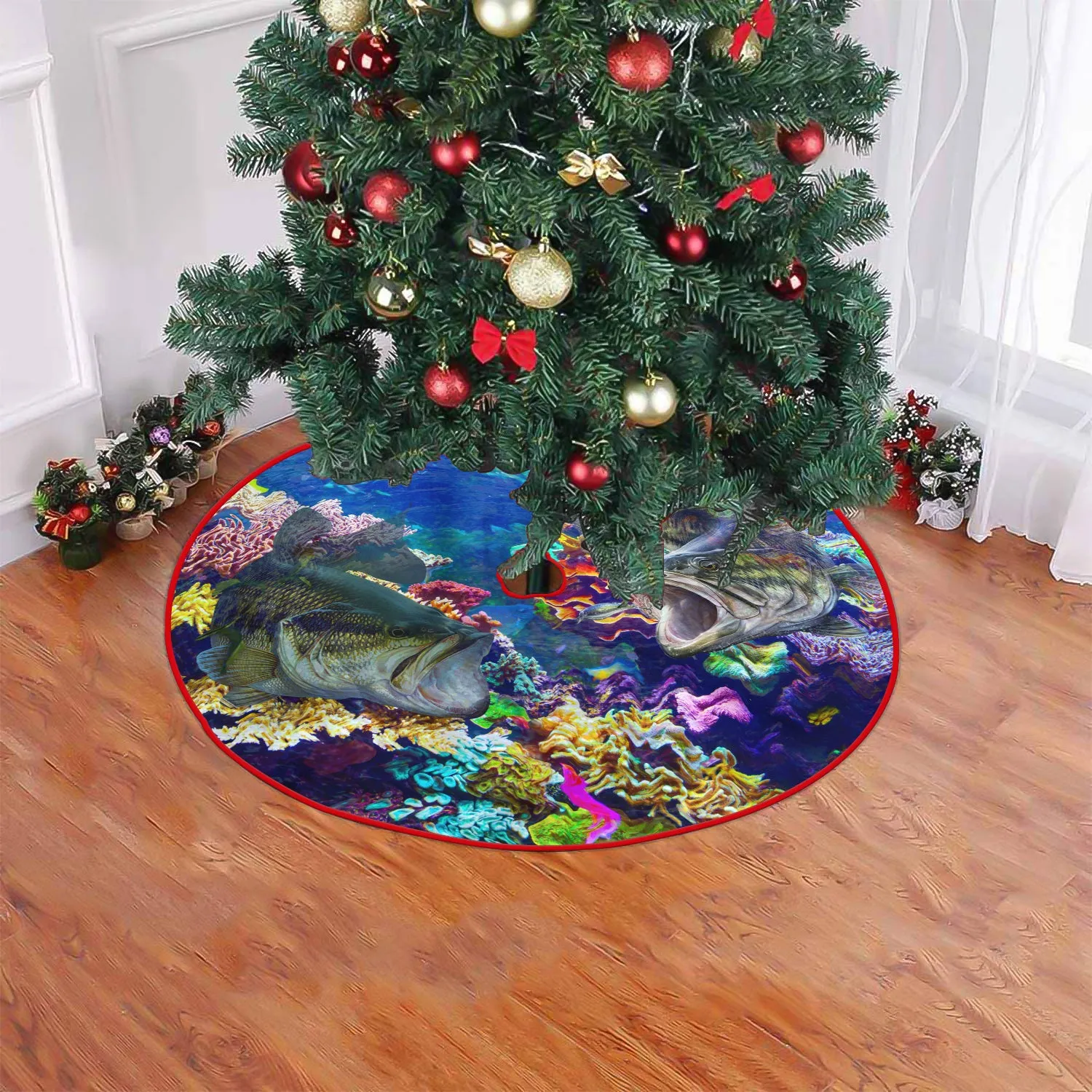Christmas Tree Skirt - Bass Fishing - Fuly15