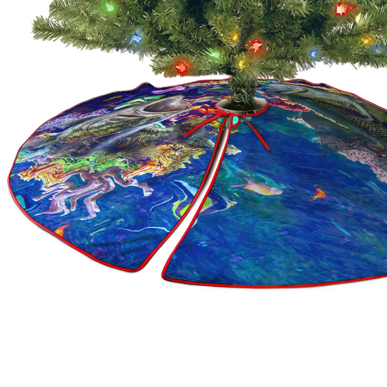 Christmas Tree Skirt - Bass Fishing - Fuly15
