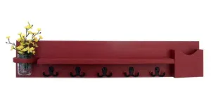 Coat Rack Shelf with Mail Holder - Coat Hooks