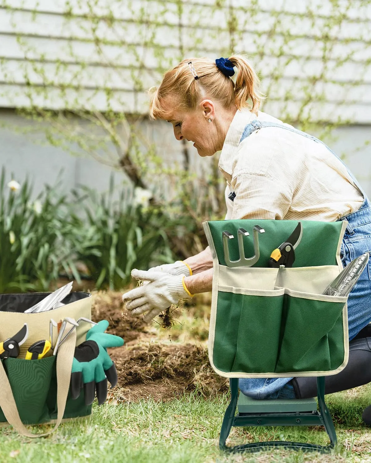 Comfortable Gardeners Bags Garden Tool Gift Smart design | for – with Foldable Diverse categories 🌼🧰 Kneeler Stool