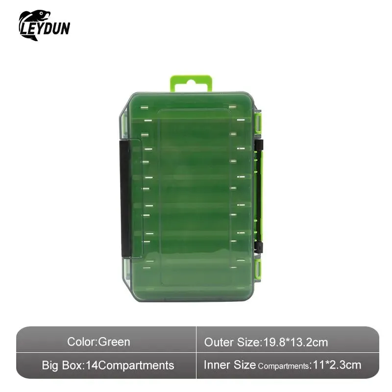 Compartments Fishing Tackle Box Lure Hook Accessories Storage Double Sided