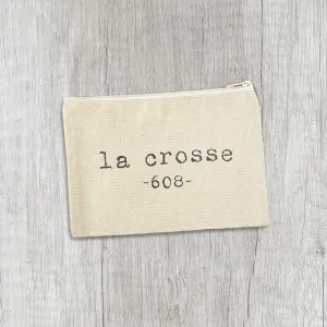 Customizable Area Code - Canvas Zipper Pouch