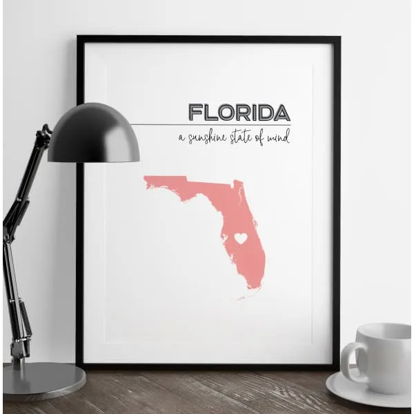 Customizable Florida state art