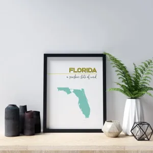 Customizable Florida state art