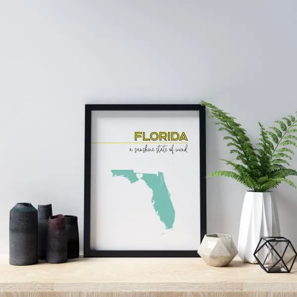 Customizable Florida state art
