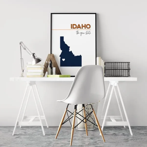 Customizable Idaho state art