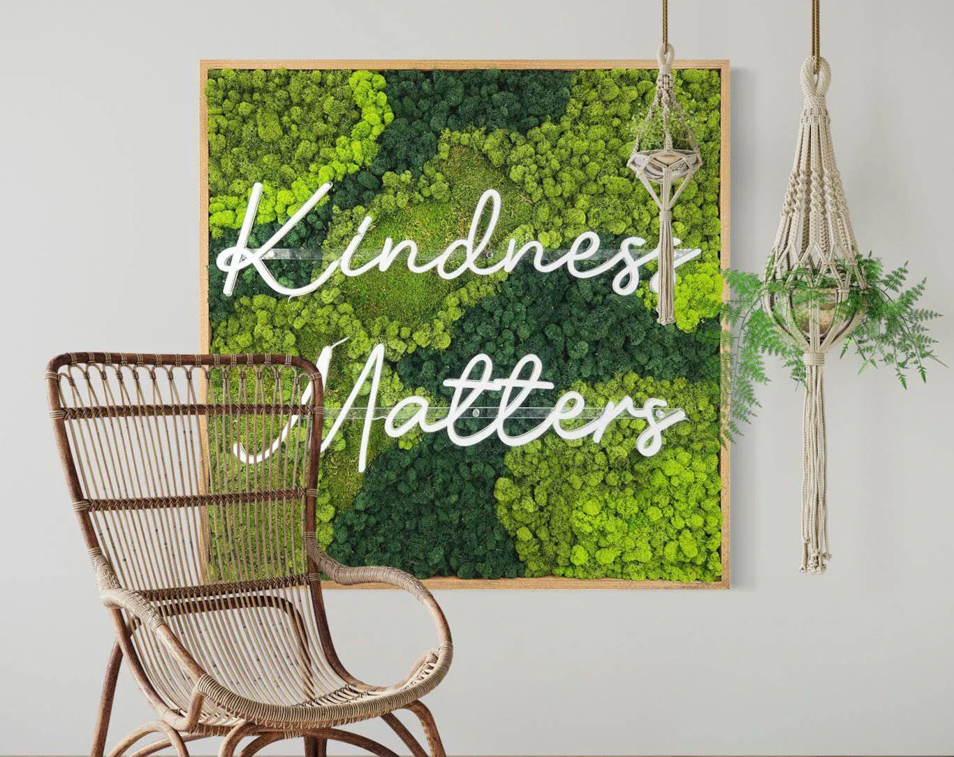 Customizable LED Neon Moss Art