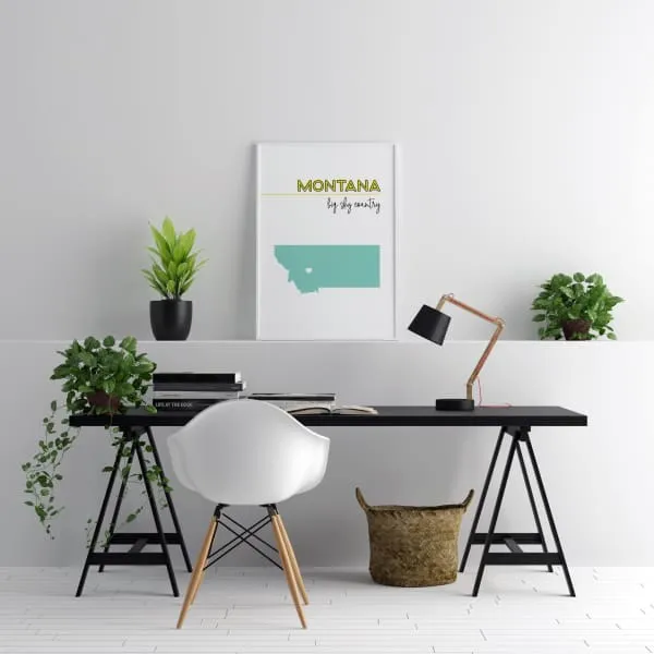 Customizable Montana state art