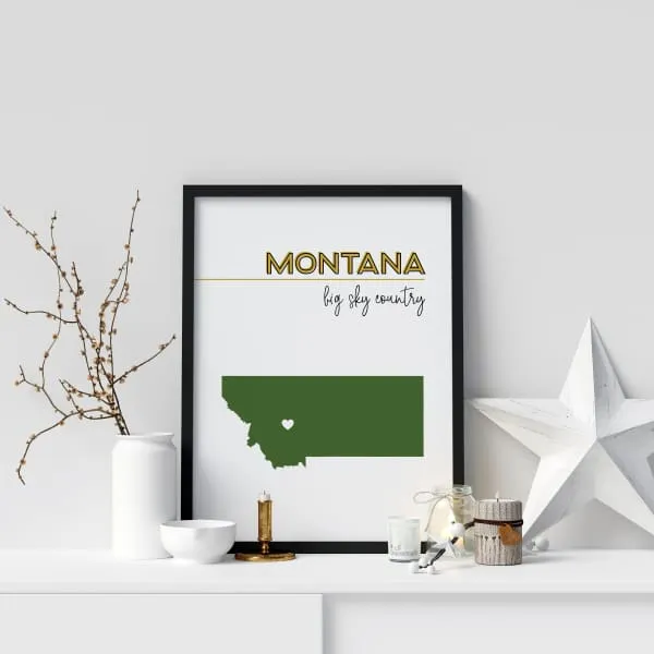 Customizable Montana state art