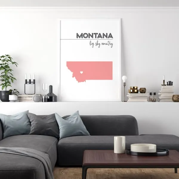 Customizable Montana state art