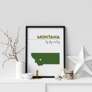 Customizable Montana state art