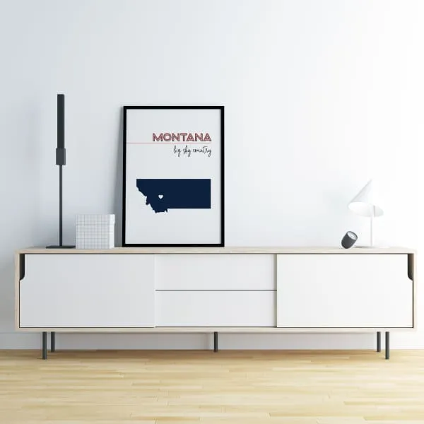 Customizable Montana state art