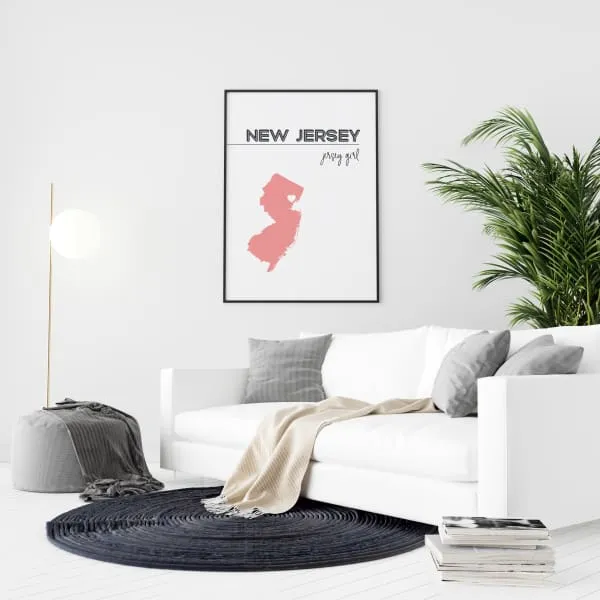 Customizable New Jersey state art