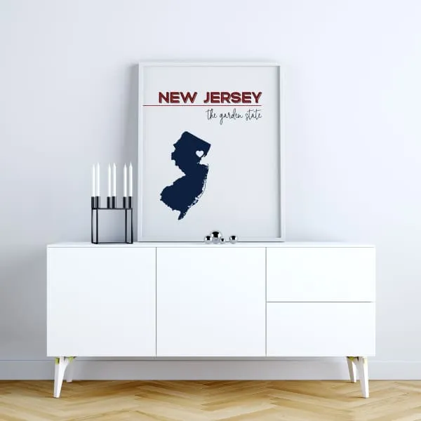 Customizable New Jersey state art