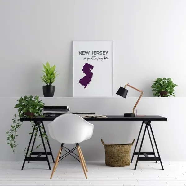 Customizable New Jersey state art
