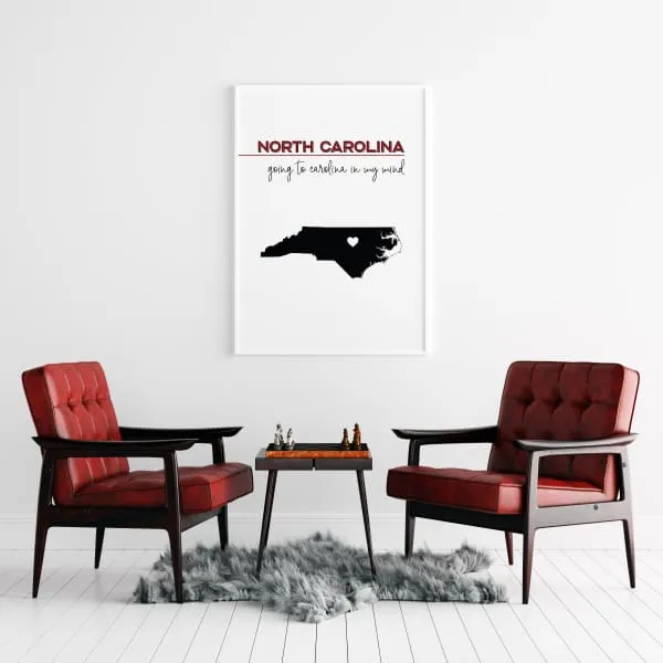 Customizable North Carolina state art