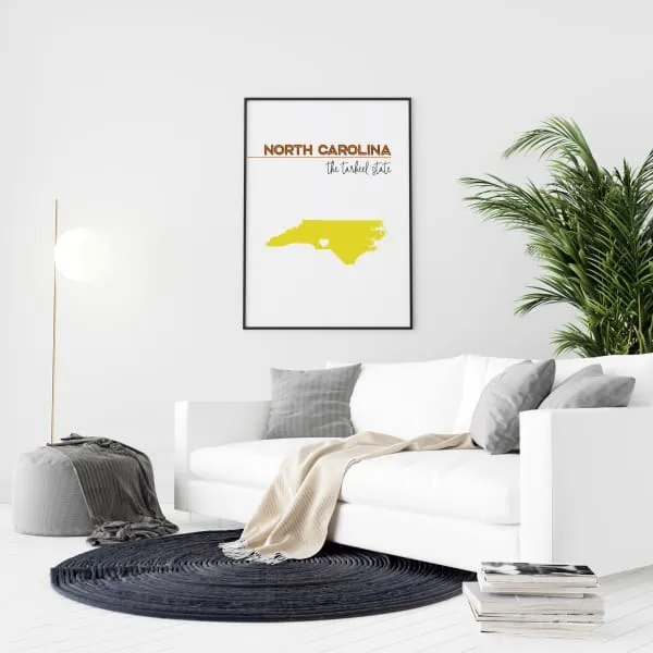 Customizable North Carolina state art