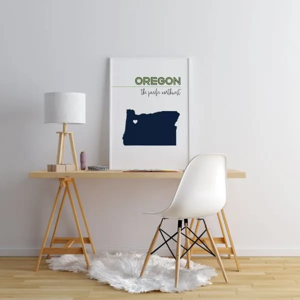 Customizable Oregon state art