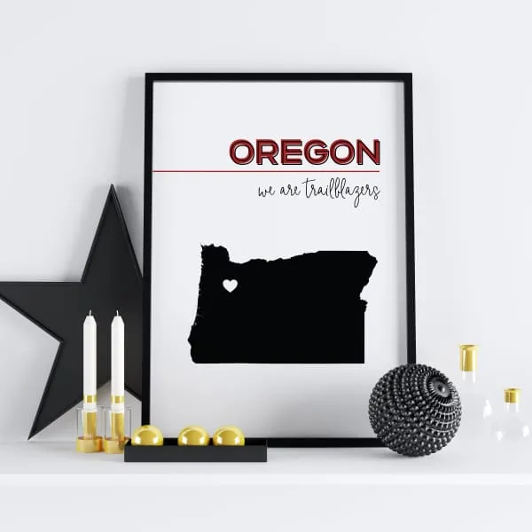 Customizable Oregon state art