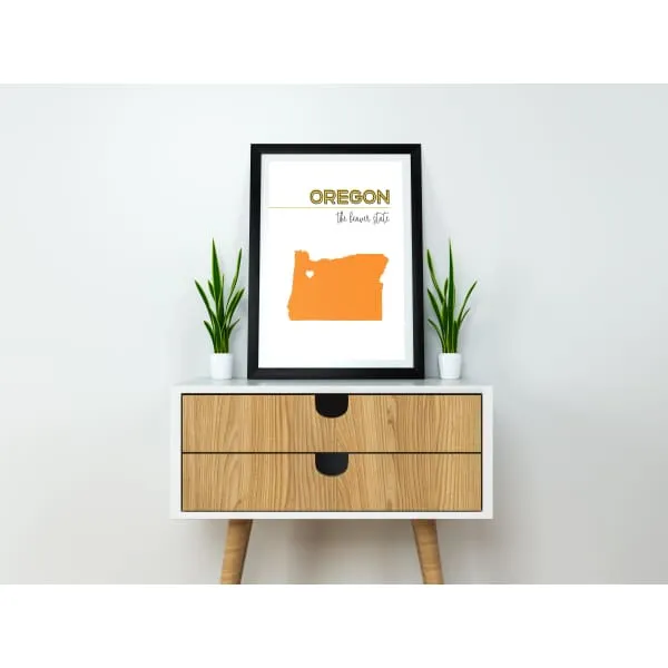 Customizable Oregon state art