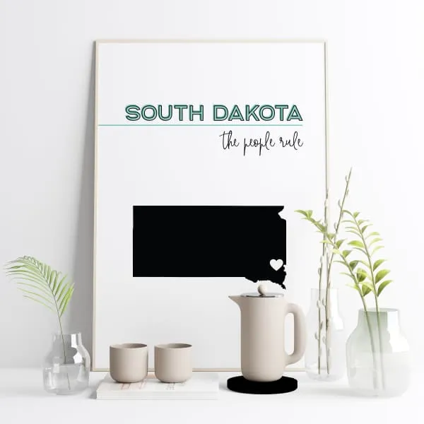 Customizable South Dakota state art