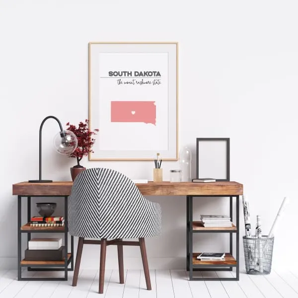 Customizable South Dakota state art
