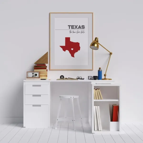 Customizable Texas state art