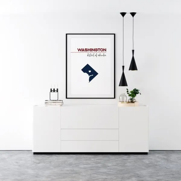 Customizable Washington DC state art