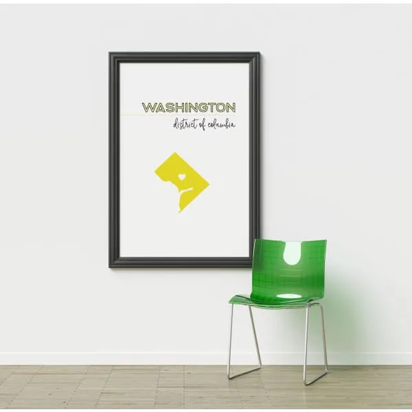Customizable Washington DC state art