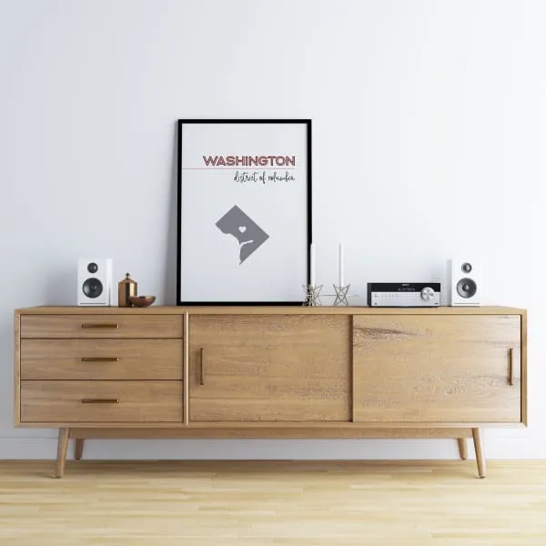 Customizable Washington DC state art